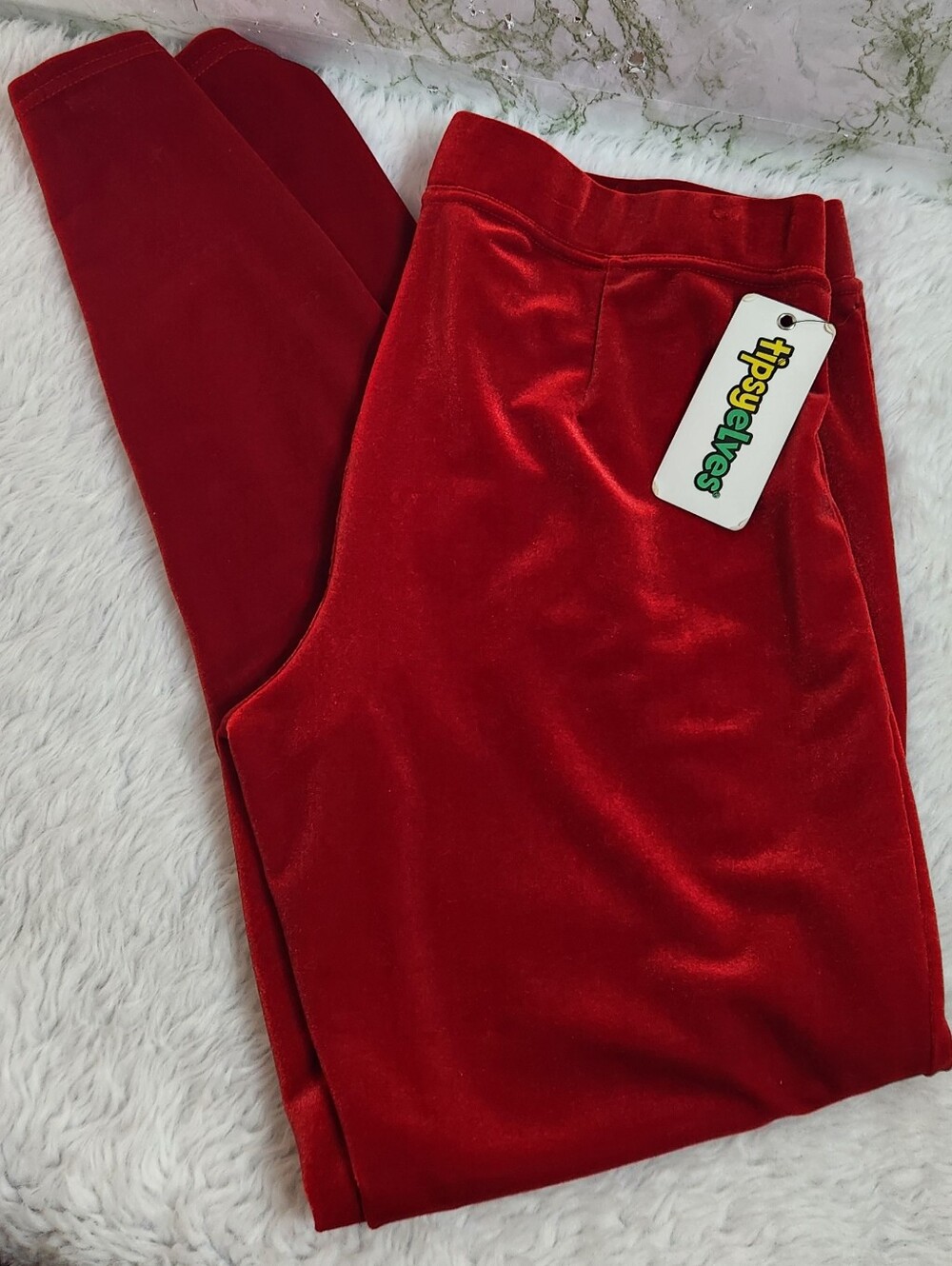 Tipsyelves Red Velvel Leggings